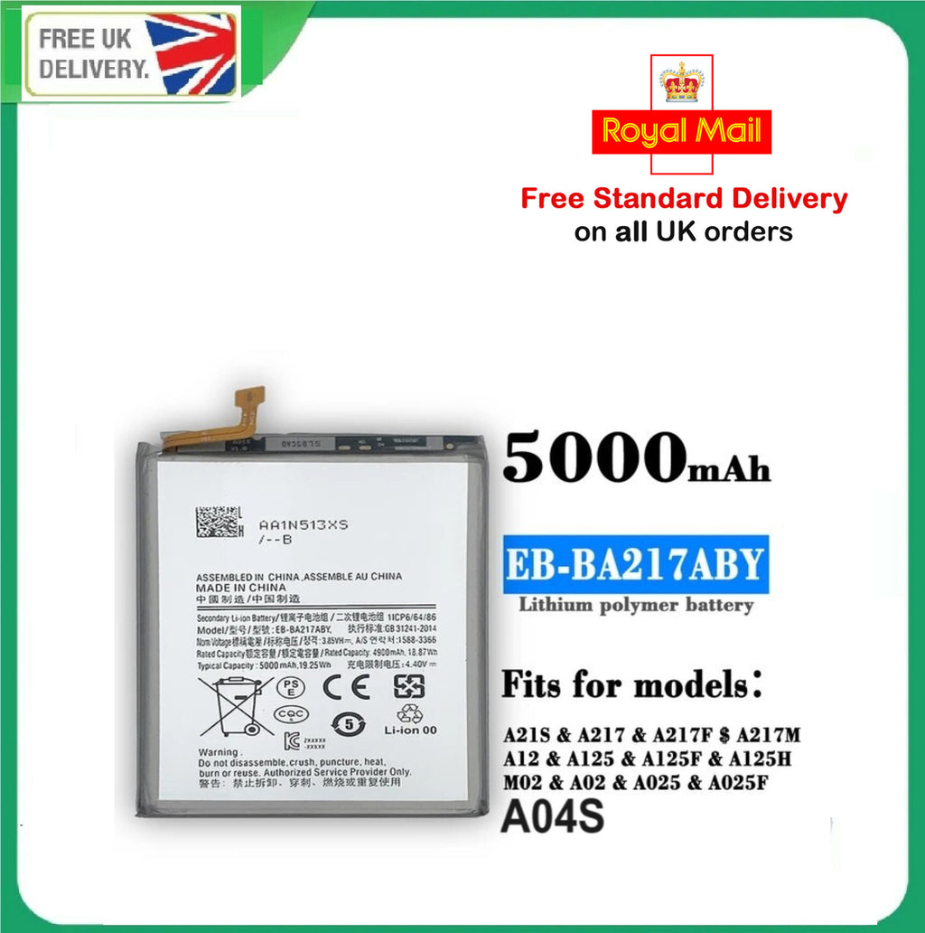 For Samsung Galaxy A12 A21S Replacement Battery 4900mAh SM-A125F EB-BA217ABY