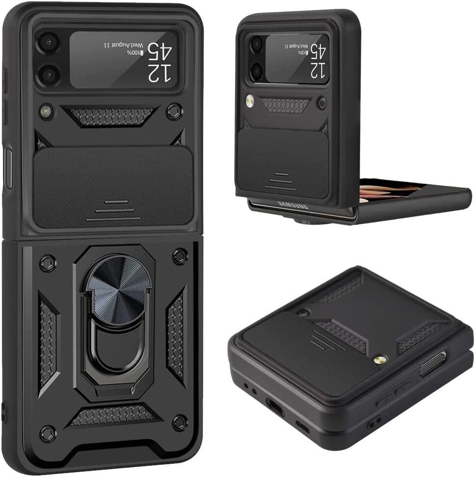 For Samsung Galaxy Z Flip3/Z Fold3 5G Magnetic Armor Stand Ring Back Case Cover