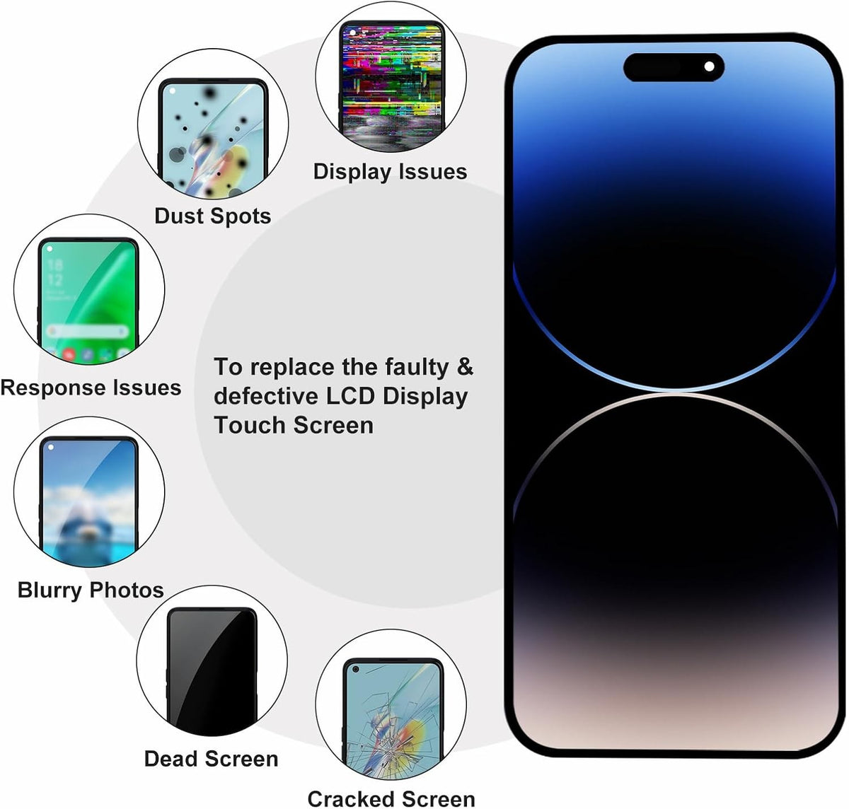 OLED Screen for iPhone 15 Pro Replacement Screen 3D Touch Display SOFT OLED LCD