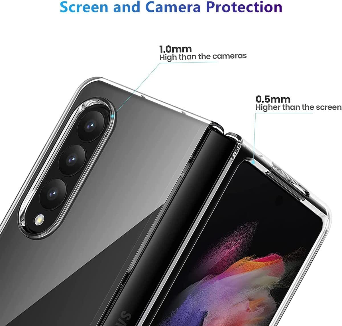 For Samsung Galaxy Z Fold5/4/3 5G Shockproof Clear Slim Rugged Hybrid Case Cover