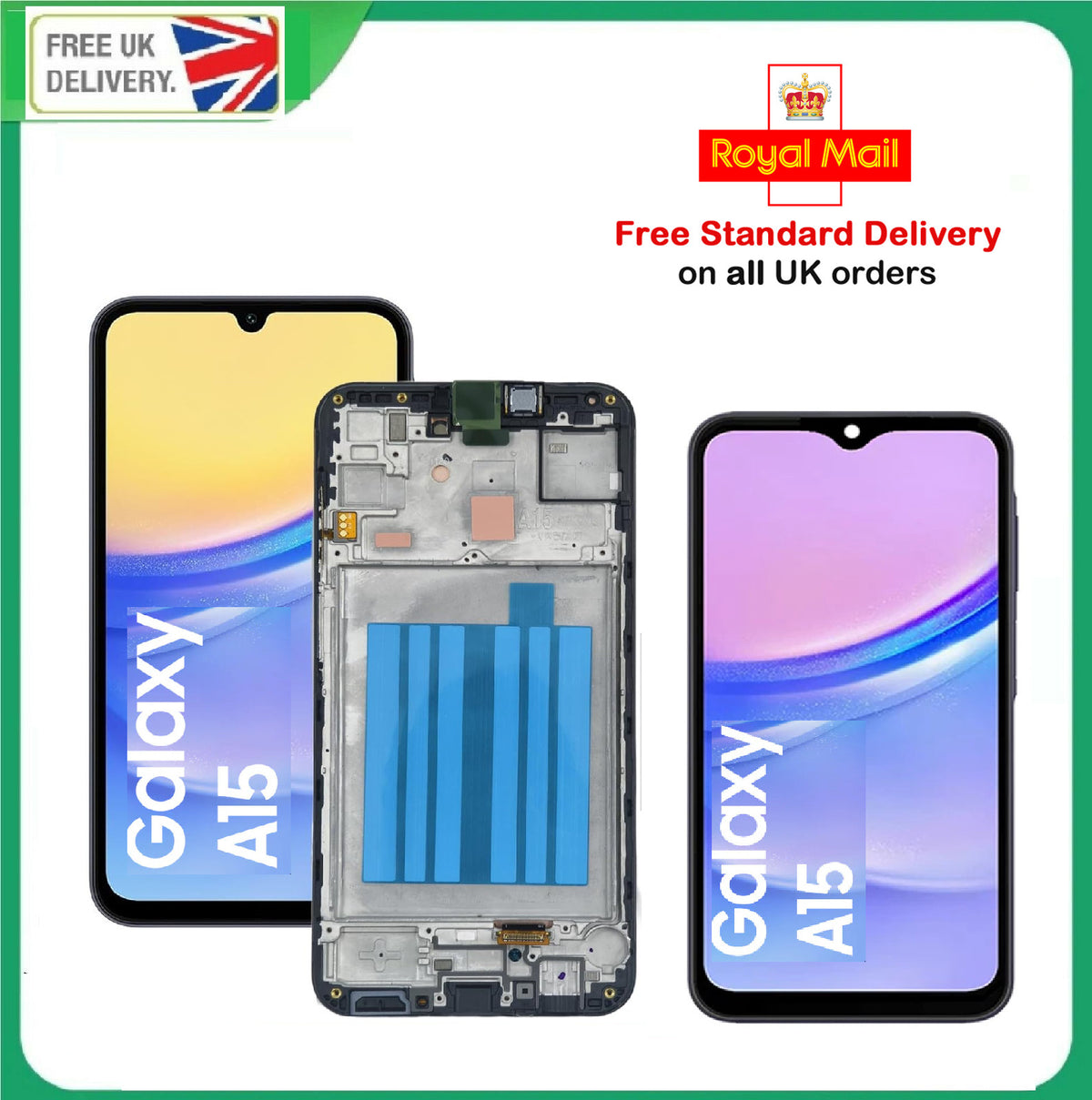 For Samsung Galaxy A15 4G 5G SM-A155F A156B LCD Display Screen Replacement+Frame