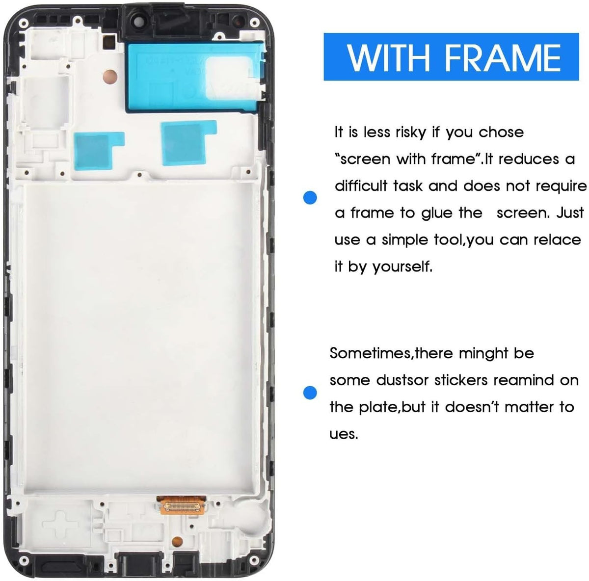 For Samsung Galaxy A24 4G SM-A245F OLED LCD Display Touch Screen Digitizer Frame