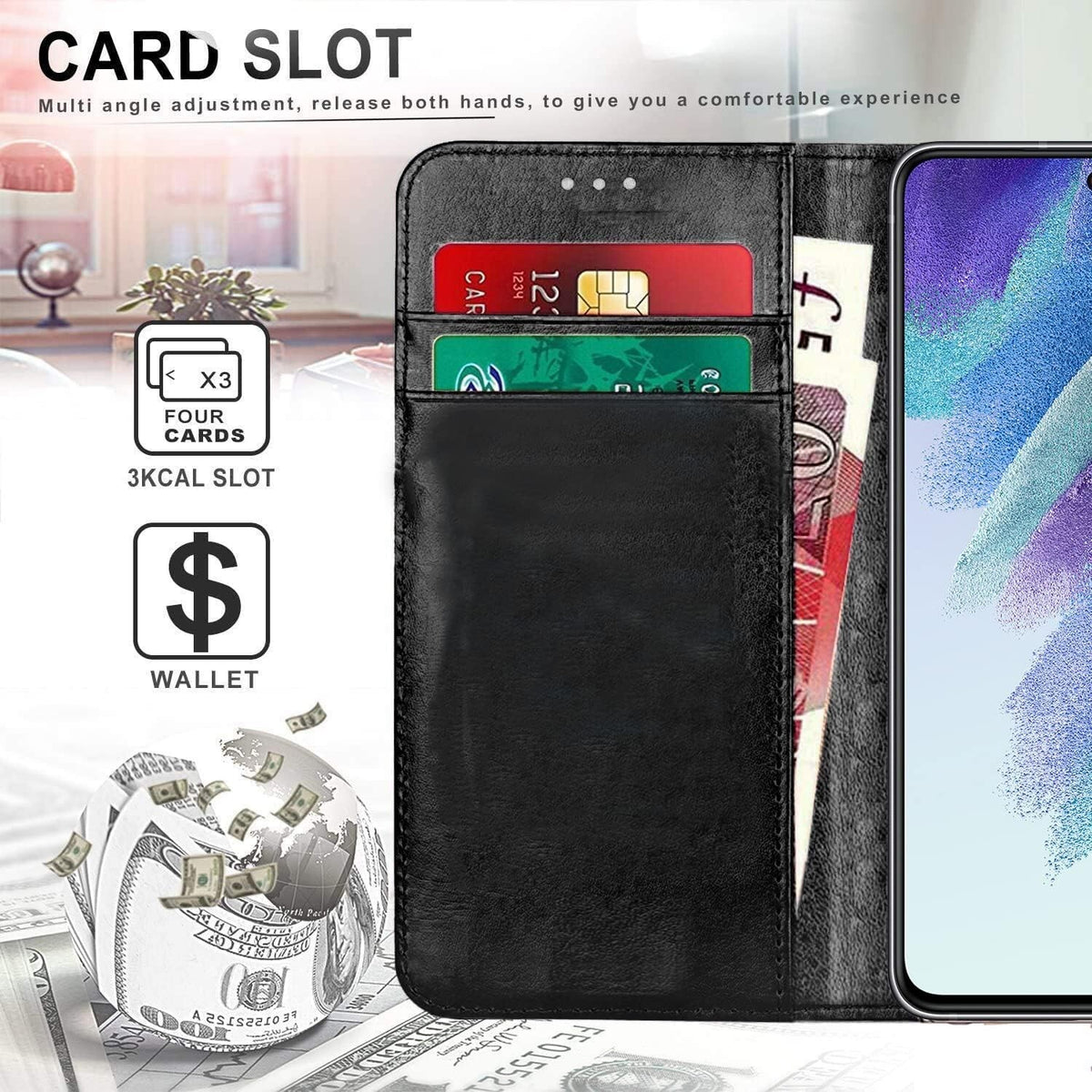 For Samsung A16 5G Galaxy A16 Phone Cover Leather Flip Gel Card Wallet Book Case