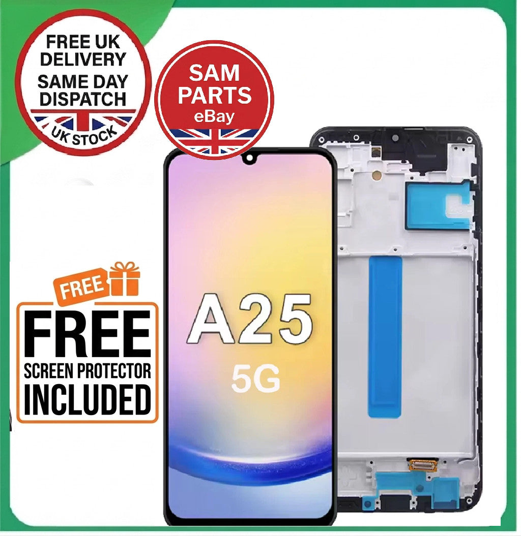 For Samsung Galaxy A25 5G SM-A256 LCD Display Digitizer Screen Replacement+Frame
