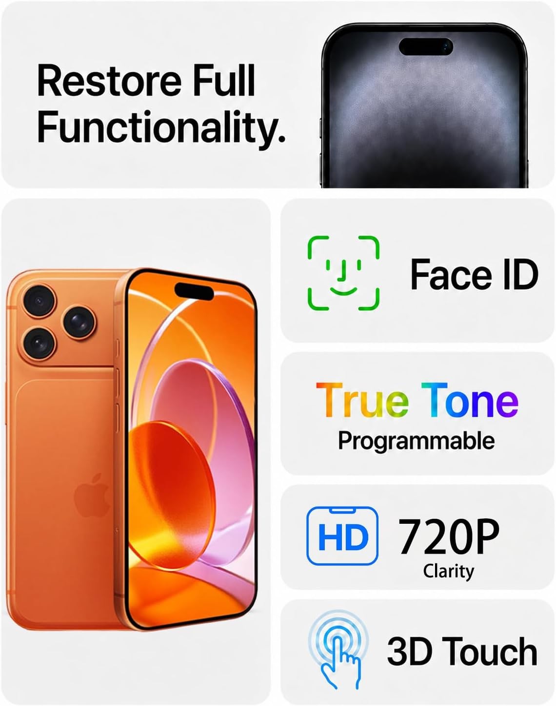 For iPhone 16 Incell Premium LCD Screen Replacement Digitizer Display JK lcd