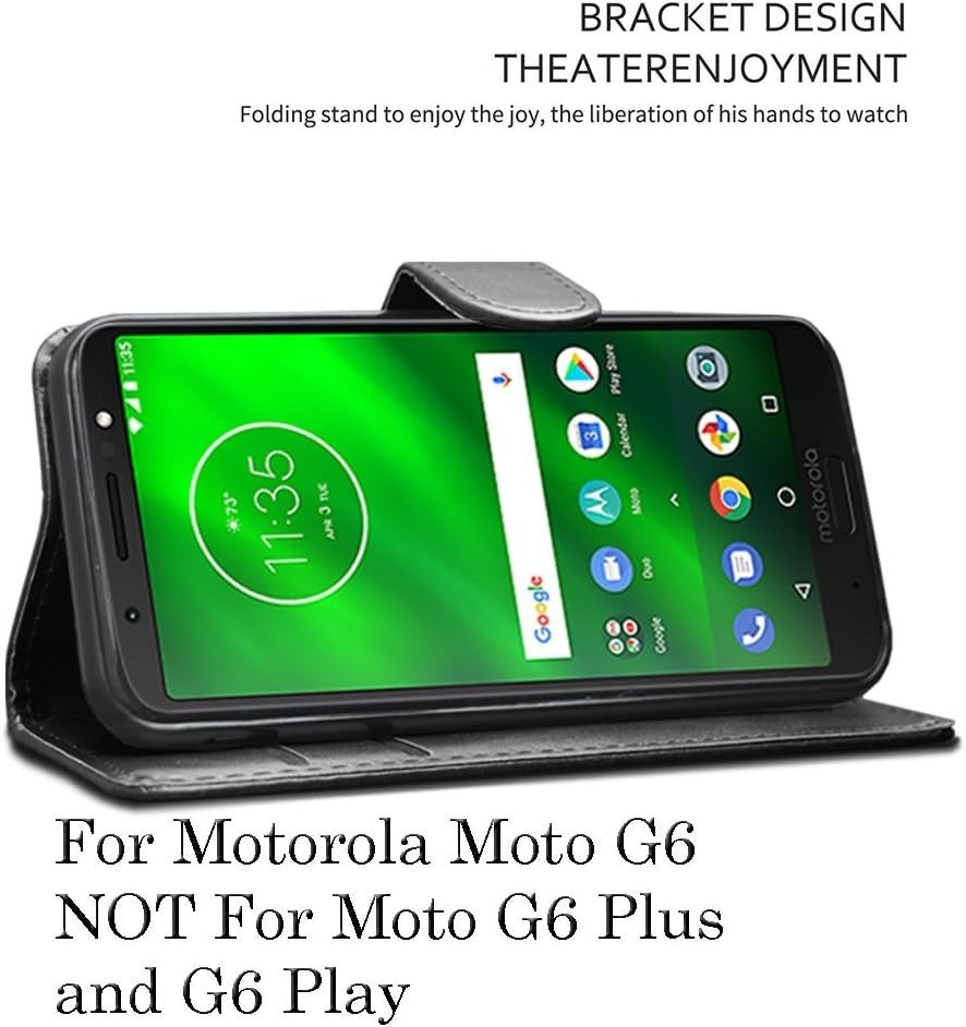 Wallet Case Card Slot Cover for Motorola Moto G6 Phone Case PU Leather