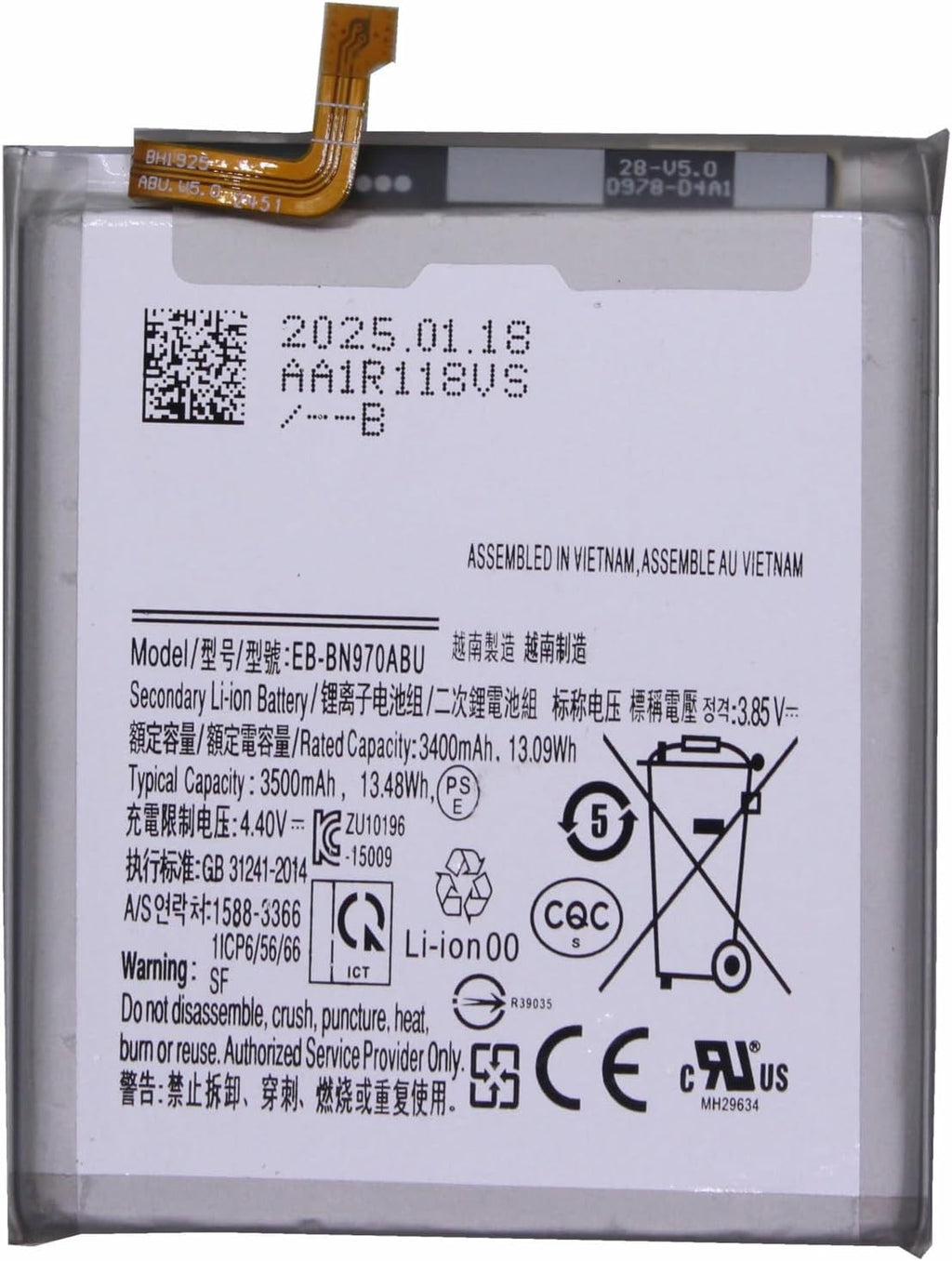 For Samsung Note 10 Brand New Replacement Battery 3500mAh Battery EB-BN970ABU