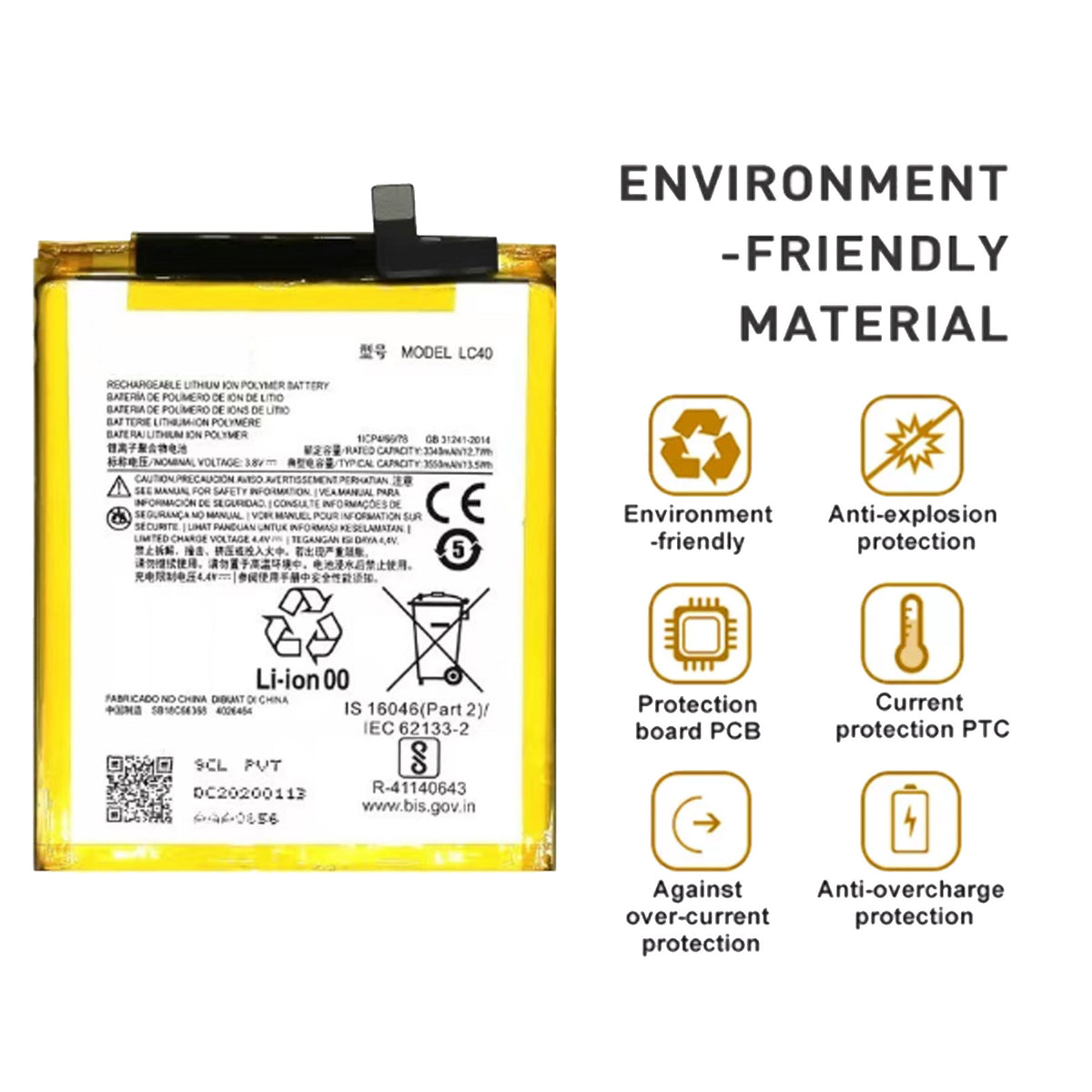 For Motorola Moto E 2020 / For Moto E7 Battery 3550mAh LC40