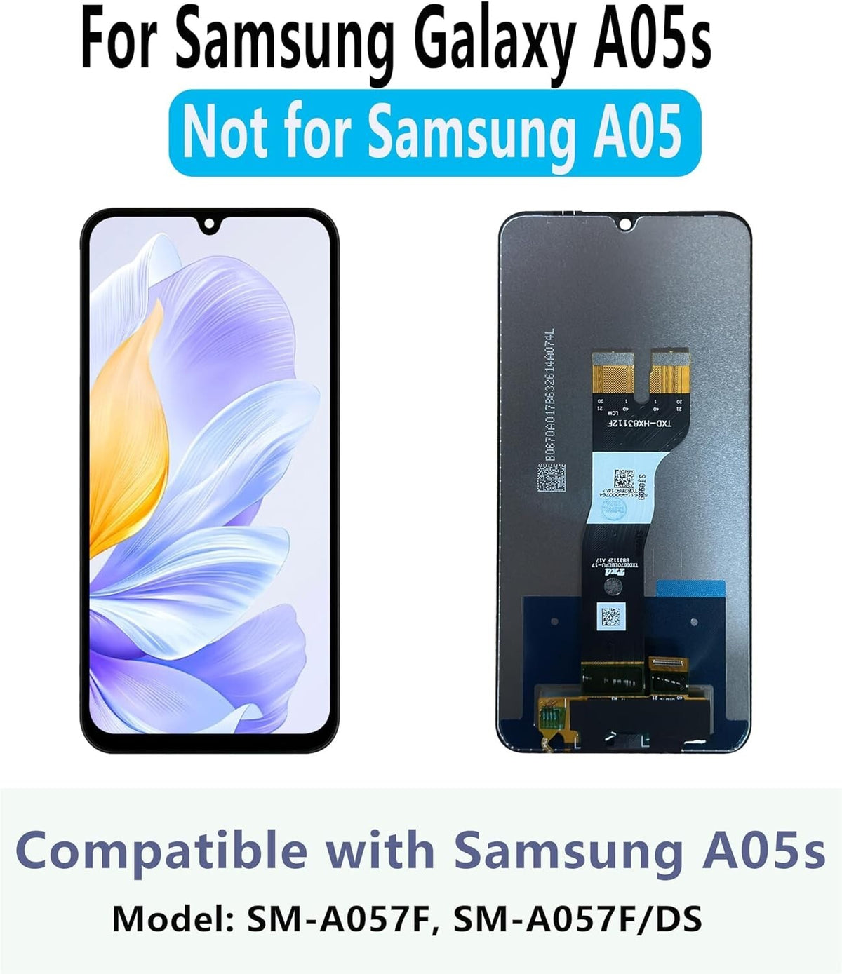 For Samsung Galaxy A05s SM-A057F LCD Screen Digitizer Full Assembly Replacement