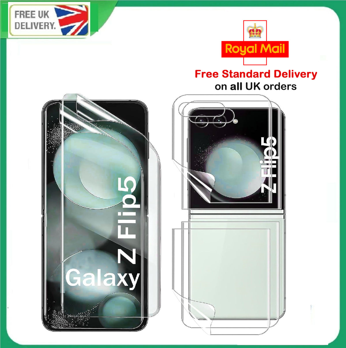 SCREEN Protector For Samsung Galaxy Z Flip 3/4/5 Hydrogel Cover - Clear TPU FILM