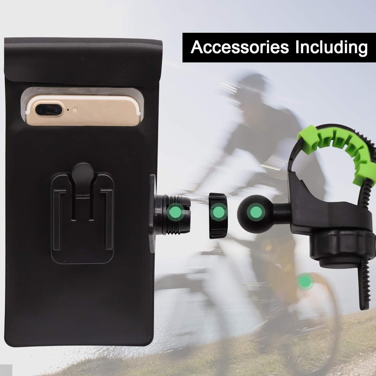 Mount Holder Bicycle Motor Bike 360° Waterproof Case Cover For All Mobile Phones