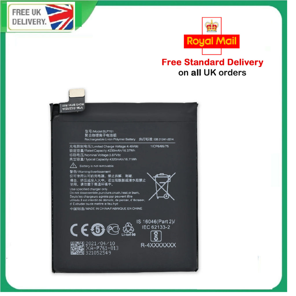 For One Plus OnePlus 8 Battery BLP761 4320mAh IN2013 IN2017 IN2010