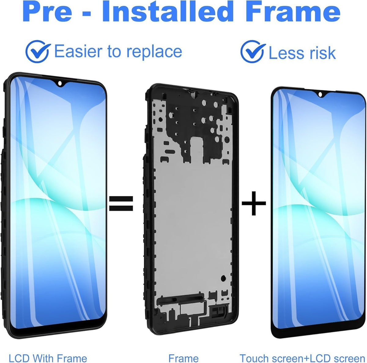 Samsung Galaxy A17 6.67" 5G SM-A176B, SM-A176B/DS OLED LCD Display Touch + Frame