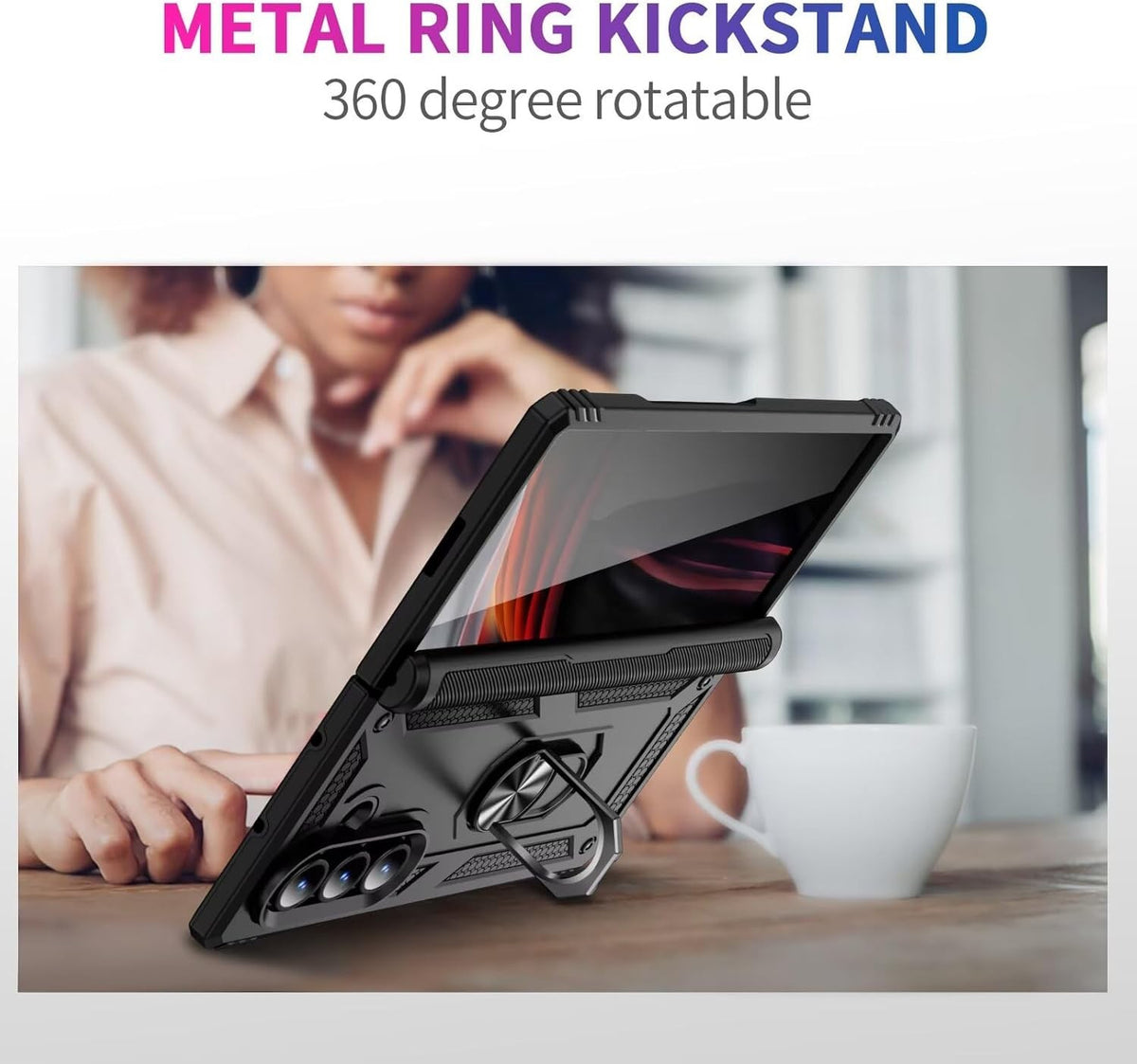 Shockproof HeavyDuty Ring Armor Case for Samsung Galaxy Z Fold 7 6 5 4