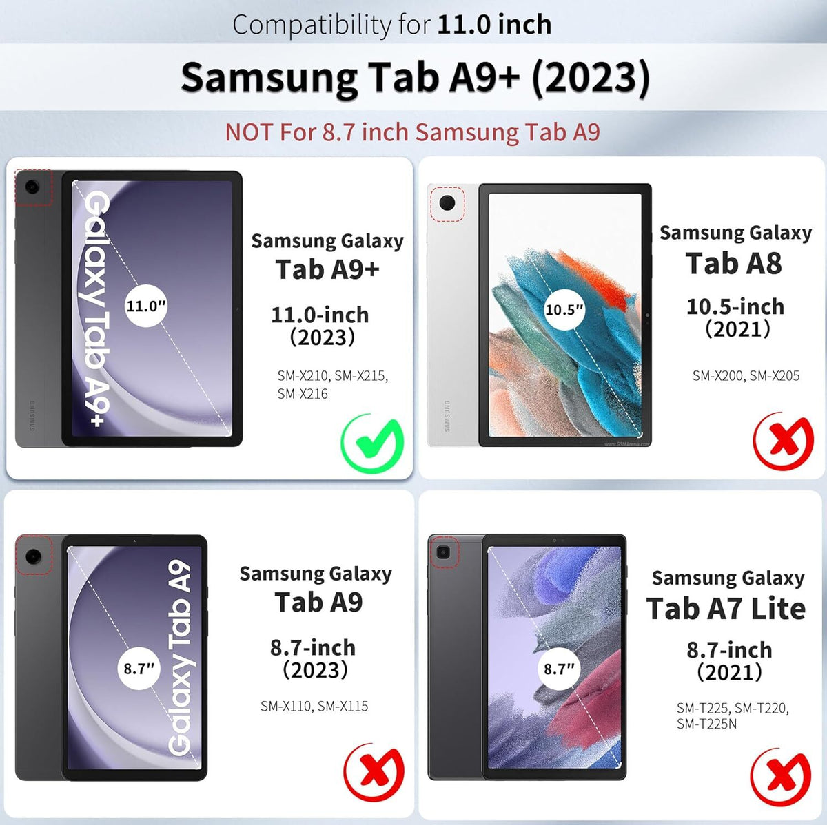 Tab A9 Plus case colours