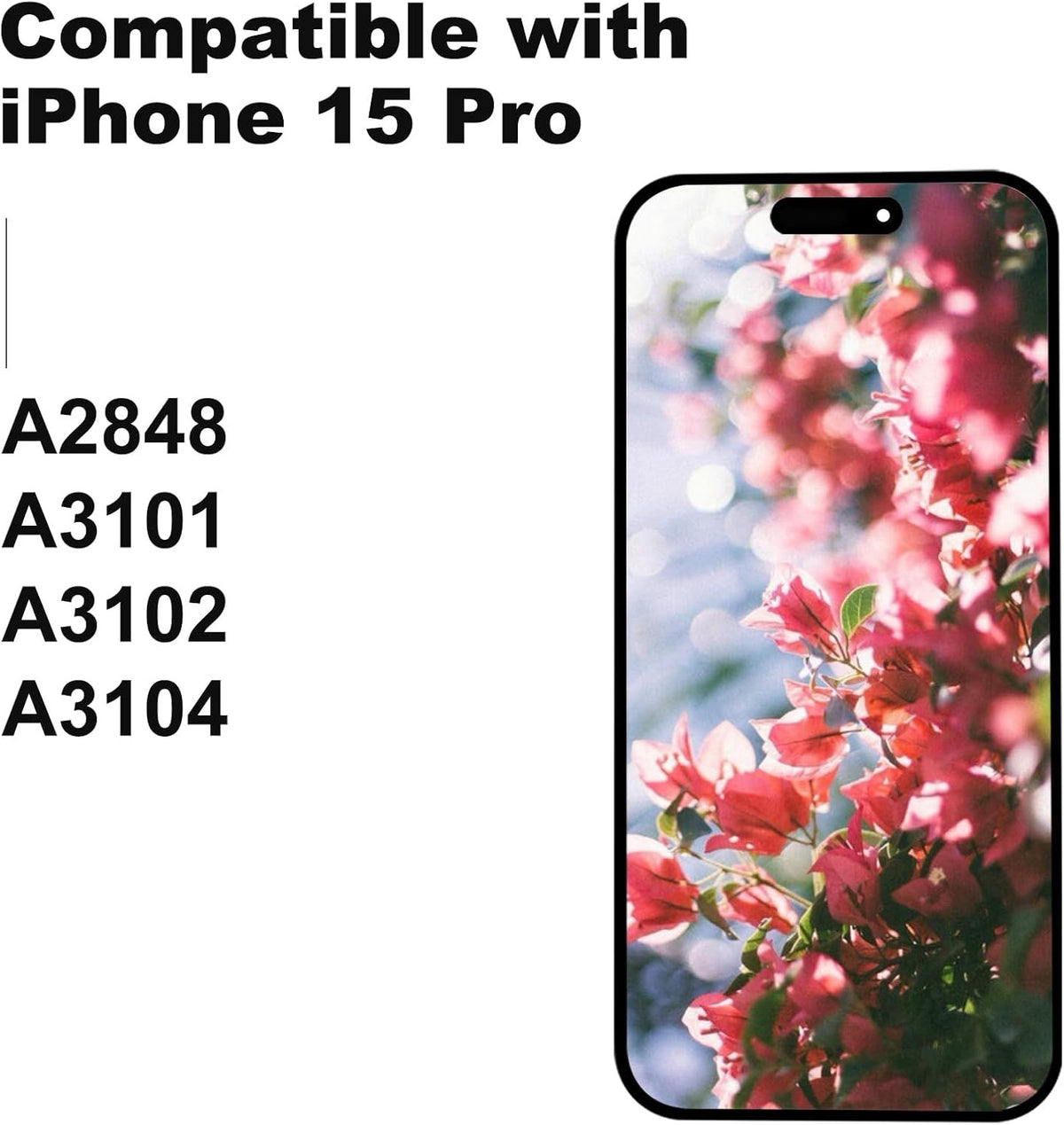 OLED Screen for iPhone 15 Pro Replacement Screen 3D Touch Display SOFT OLED LCD