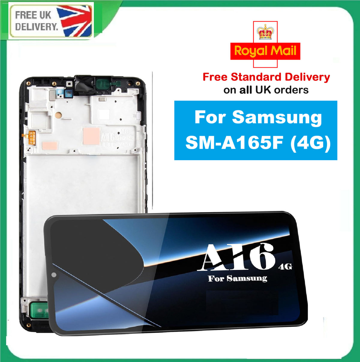 For Samsung Galaxy A16 4G/5G SM-A165 A166B LCD Display Screen Replacement+Frame