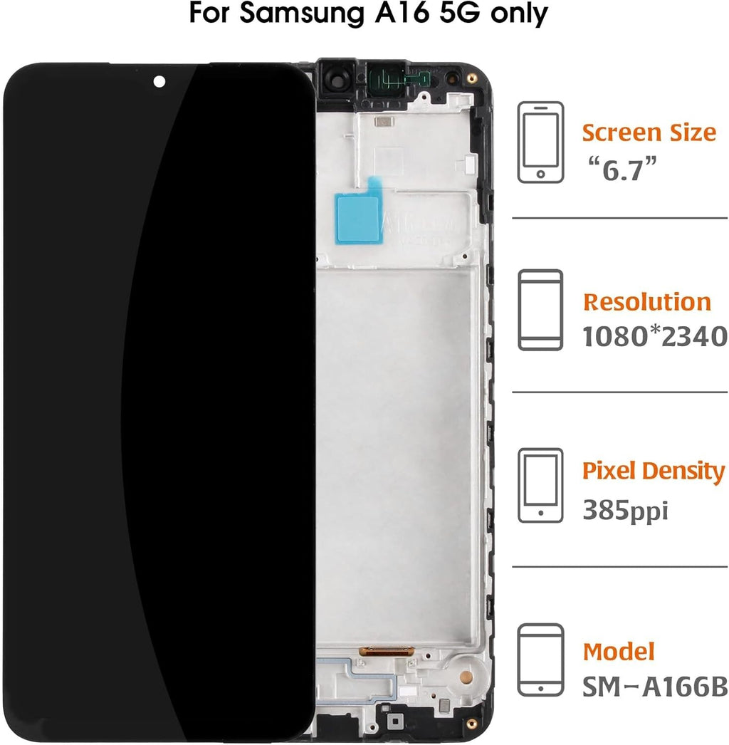 For Samsung Galaxy A16 SM-A166B 5G FULL HD Display Touch Screen Replacement LCD