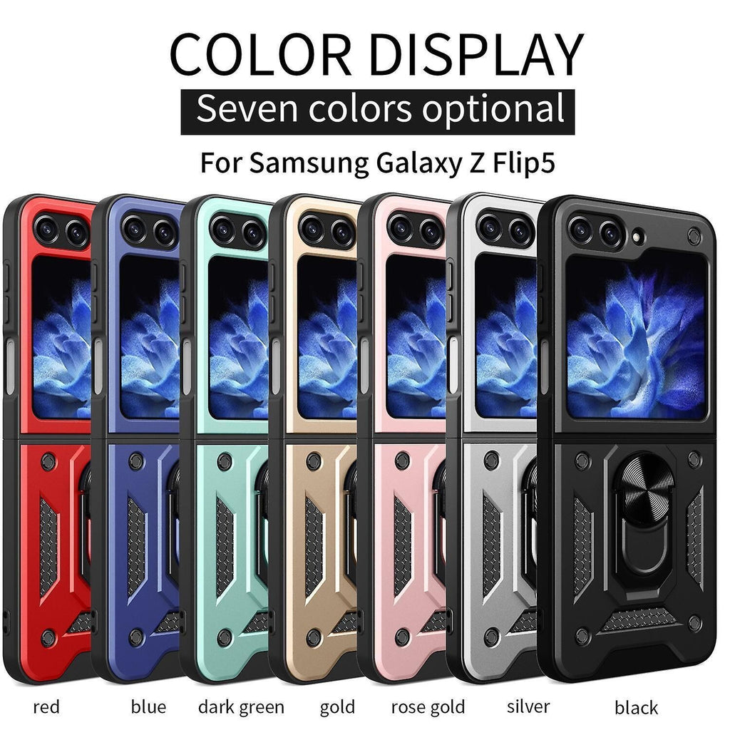For Samsung Galaxy Z Flip 6 5 5G Case Shockproof Armor Ring Stand Phone Cover