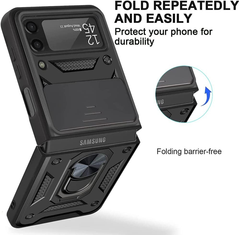 For Samsung Galaxy Z Flip3/Z Fold3 5G Magnetic Armor Stand Ring Back Case Cover