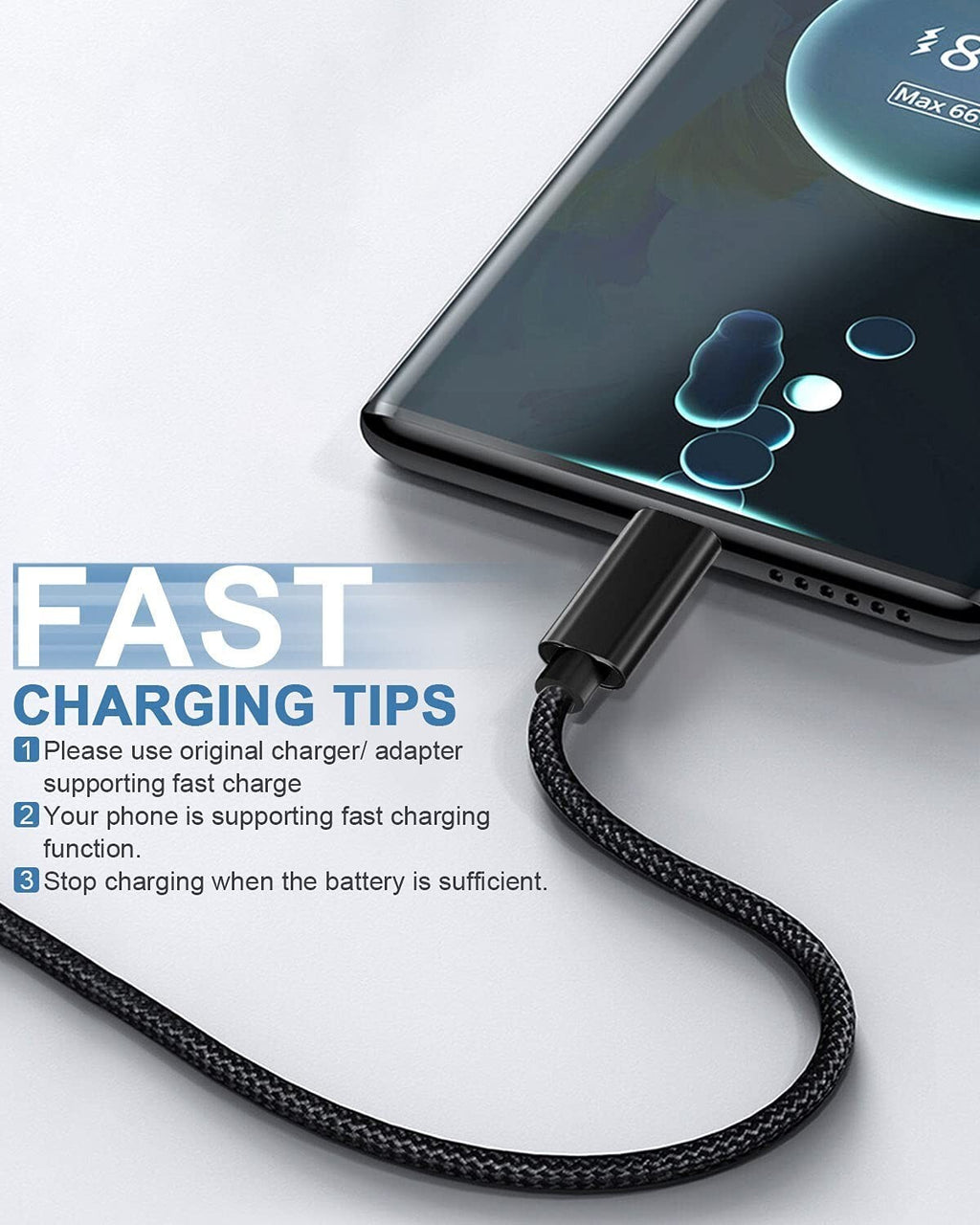 For Xiaomi Redmi Note 7 8 9 9T 10 11 Pro 5G USB Type C Charger Cable Data Lead