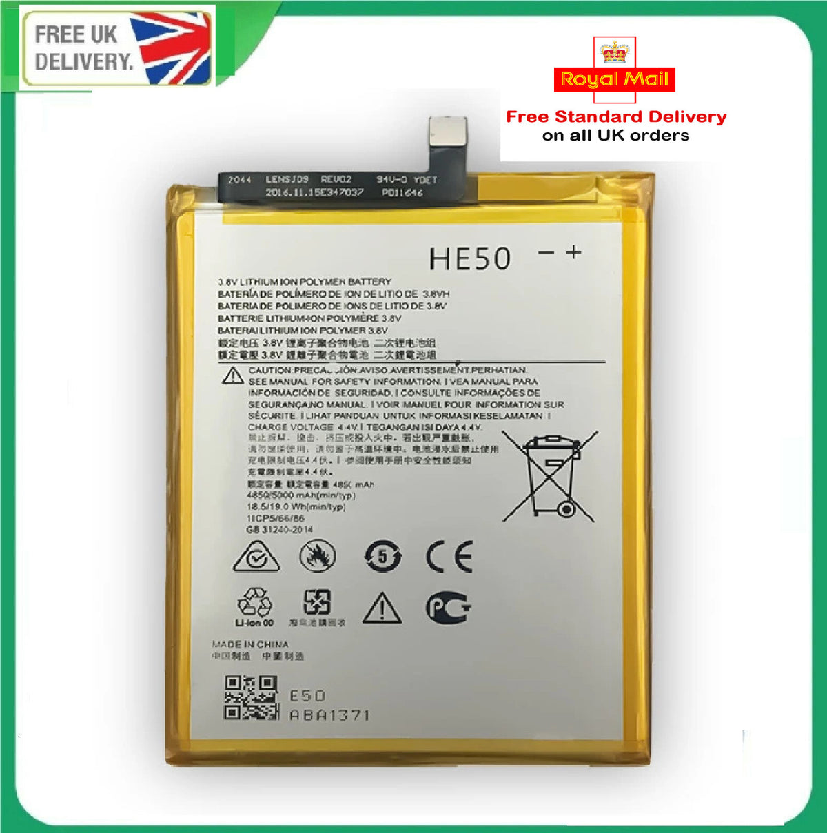 Battery Replacement for MOTOROLA MOTO E4 PLUS E5 PLUS HE50 XT1770 XT1774 XT1775