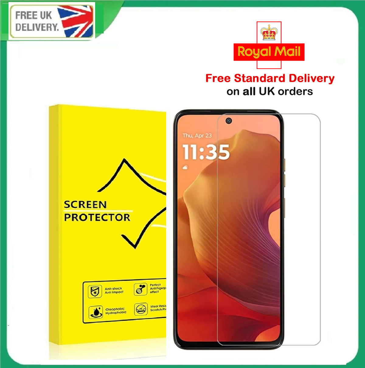 Motorola Moto G15 E15 G05 tempered glass screen protector