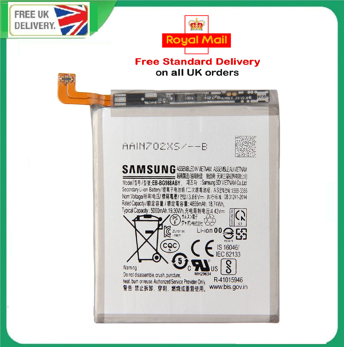 Battery For Samsung Galaxy S20 Ultra G988 EB-BG988ABY Replacement Genuine Repair