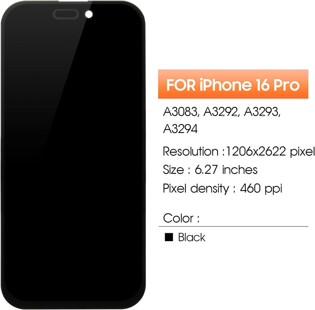iPhone 16 Pro Replacement FHD Quality LCD Screen Digitizer Premium Quality - JK