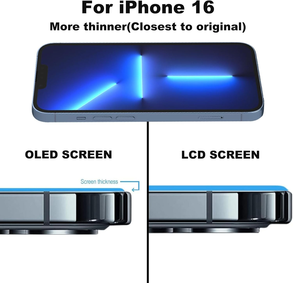 OLED Screen for iPhone 16 Replacement Screen 3D Touch Display SOFT OLED LCD